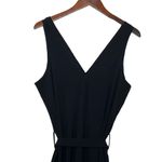 Athleta  Sarasota Stretch V Neck Sleeveless Belted Wide Leg Crop Jumpsuit Size LT Photo 4