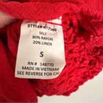 Sienna Sky Rayon Linen Blend Red Crop Tank Top Bow Straps Sz Small Y2K Lolita Photo 3