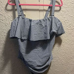 Kona Sol Blue And White Gingham One-Piece Swimsuit Woman’s Size 16W Photo 0