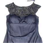 XScape  Beaded Formal Event Dress 12 Evening Gown Elegant Sequin Ruched Sexy Blue Photo 1