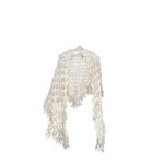VTG 1980’s Handmade Crochet Poncho Shawl Cape Cream Fringe Boho Hippie Photo 1