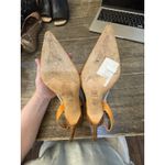 Andrea Pfister Couture Orange Embossed Pointed Toe Leather Pumps Slingback Size 9 Photo 8
