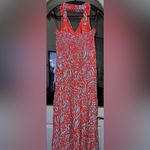 Japna Blue and Red Tiger-Like Print Dress Photo 8