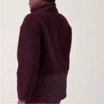 Athleta Sherpa Snap Sweatshirt Size XXS Maroon Long Sleeve Cozy Fleece Pullover Photo 1