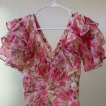 🆕 BYTIMO Organza Floral Tieback Maxi Dress in Pink Daisy Sz XS Photo 3