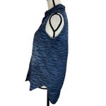 Chico's Chico’s SZ 0 (Small) Denim Top Button-Up Zebra Sleeveless Hi-Low Pockets Collar Photo 3