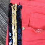 Juicy Couture Orange Sequin Stripe Denim Shorts 27 Photo 5