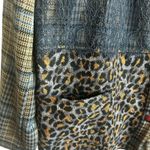 LOGO Lavish Women Shacket XL Patchwork Mix Media Front Snap Jacket Boho Western Blue Photo 10