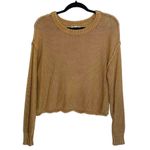American Eagle 100% Cotton Dark Yellow Tight Knit Cropped Sweater Photo 0