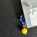 Talbots Goldtone Yellow Blue Ship Wheel Nautical Post Back Pierced Earrings Photo 1