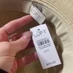 Loft  NWT Woven Tan Black White Neutral Checkered Trim Small‎ Medium Sun Hat New Photo 2