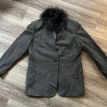 Ellen Tracy Linda Allard  Fox Fur Collar Wool Alpaca Blazer 16 Photo 0