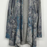 Alberto Makali Gray Blue S Open Cardigan Sweater Wool Boho Festival Hippie Art Photo 0