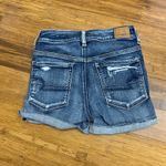 American Eagle Hi Rise Denim Shorts Womens Size 2 Distressed Cuffed Hem Stretch Photo 1