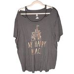 Disney Walt World Rose Gold Gray My Happy Place Castle 3x Cut out Short Sleeve Photo 0