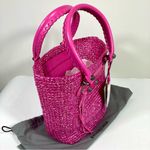 Balenciaga Small Le Cagole Nylon Raffia Tote Pink NWT Photo 8