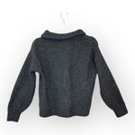 Vince Camuto  Charcoal Ribbed Half Zip Sweater Collared Cozy Minimalist Knit S Photo 1