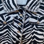 Just B embellished zebra print jacket Sz S Black Photo 2