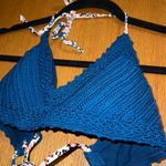 Xhilaration Woven Knit Blue Swimsuit Top Photo 1