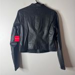 Spanx NWT Leather-Like Moto Jacket Vegan Faux Zip Front Luxe Black 20390R Small Photo 7