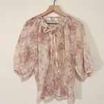 Embroidered Blouse Romantic Dusty Rose Lace Photo 0