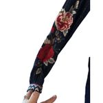 Johnny Was Workshop Embroidered Floral Tunic Dress Navy Blue Silver Size Small Photo 3