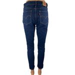 Levi's 721 High Rise Skinny Women's Blue Dark Wash Cropped Denim Jeans Size 30 Photo 2