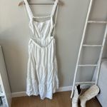 Abercrombie & Fitch  linen blend tiered mid dress with stretchy straps Photo 3