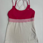 Nike  Dri Fit Victory women’s White and Pink Color block Athletic Top, Medium Photo 0