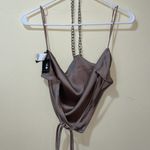 Womens New G Edition Cami Satin Chain Halter Top Goat Tan Size XS Photo 6