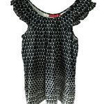 Elle Women's 100% Cotton Ombre Geometric Kaleidoscope Tiered Ruffle Blouse S Photo 0