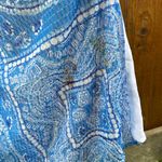 Vineyard Vines  Sand Dollar Scarf Print Maxi Dress White Blue Womens 12 Side Slit Photo 5