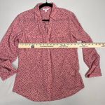 Candie's  Women's Button Down Shirt Roll Tab Sleeve Pink Spotted Print‎ Photo 1
