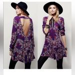 Free People Boho Open Back Floral Mini Tunic Dress with pockets size M Photo 1