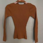 MINKPINK NWT GIANNA CRISSCROSS RIBBED-KNIT TOP PECAN, XS Photo 4