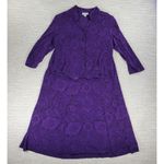 Coldwater Creek VTG No Wrinkle Skirt Set L Purple Paisley Fairycore Whimsigoth Photo 5