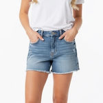 Kensie  Jeans Vintage Luxe The Short Denim Shorts Womens 10/30 Distressed Raw Hem Photo 0