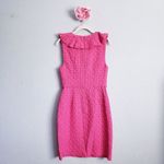 Trina Turk  Pink Textured Ruffle Dress Photo 8
