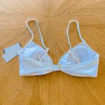 L Space Bikini Top Womens Medium White Helena Ribbed‎ Wired Swimwear Beach NWT Photo 3