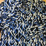 ZARA EUC Abstract Print Belted Shirt Dress Blue Black White Long Sleeve XS Photo 5