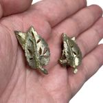 Vintage Signed BSK Leaves Clip On Earrings Classy Bohemian Retro Statement Photo 1
