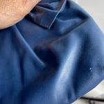 Vintage faux leather blue bow shoulder bag. Blue Photo 8