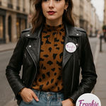 Leopard Print Long Sleeve Mock Neck Blouse Brown Black Fall Top NWT Photo 0