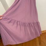 FASHION Midi Tiered Swiss Dot Dress Lilac Lavender Purple Faux Wrap Work NO BELT Size XL Photo 8