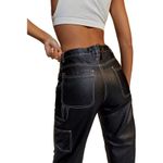 BDG High Rise Carpenter Pants Womens 25 Black Faux Leather Straight Leg Urban Photo 3