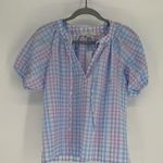Loft NWT Gingham  Pastel Blouse Photo 0