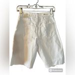 ZARA Distressed Jean Shorts Raw Hem White Sz 2 Denim Bermuda NWT Spring Preppy Photo 2