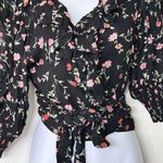 Ganni 38 US M Printed Georgette Floral Wrap ruffle Blouse feminine Photo 9