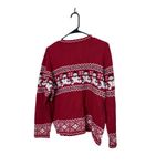 Croft & Barrow Red Snowman Fair Isle Knit Zipper Front Cardigan Sweater XL Photo 6