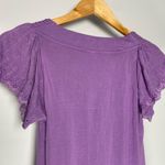 Kische Purple Top Eyelet Short Sleeve Tunic Spring Cottage Coquette Girl Blouse Photo 3